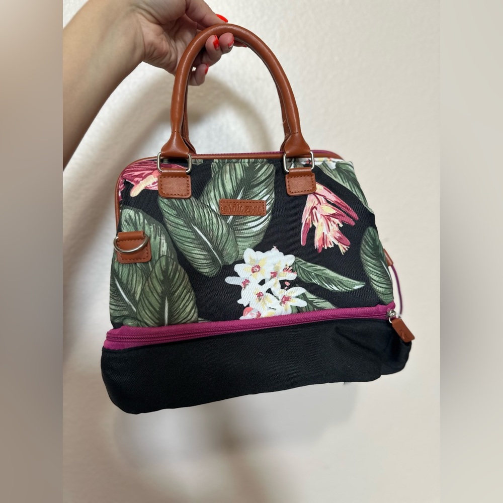 Black Floral Lunch Tote - NEW